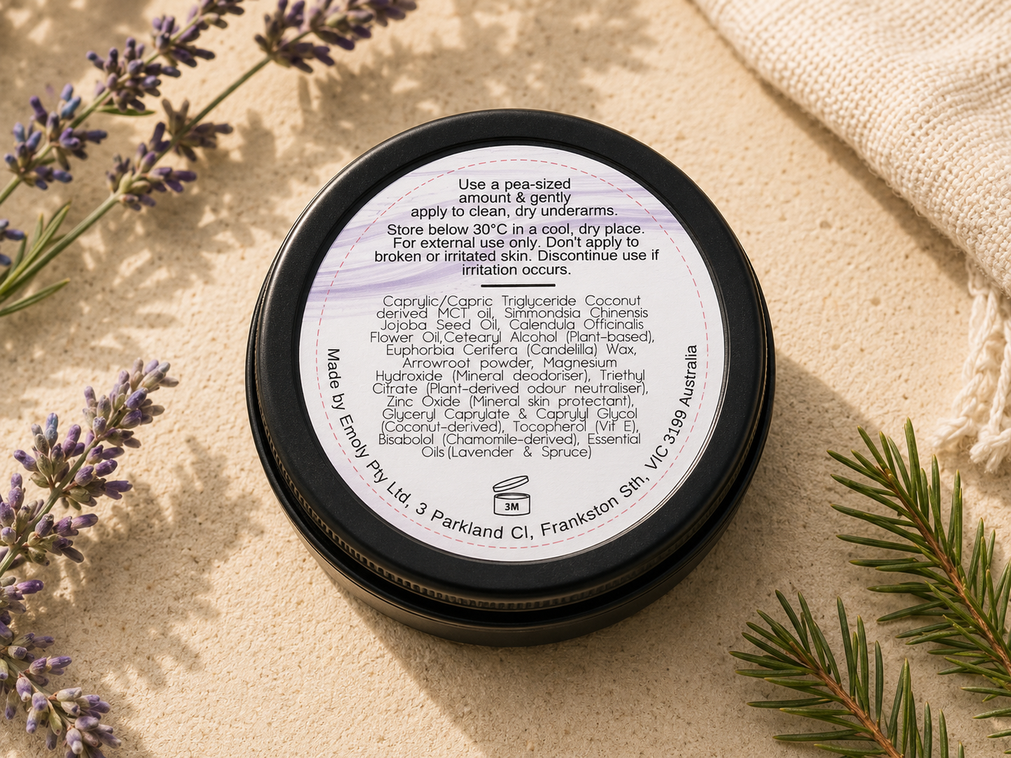 Natural Deodorant Paste for Sensitive Skin | Bicarb Free, 24H Odour Protection, Lavender