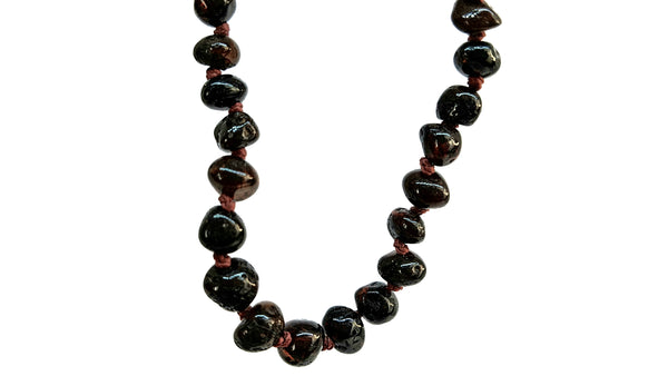 Baltic Amber Necklace - Round beads cherry color SM