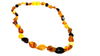 Baltic Amber Necklace - small size 32cm - oval breads MIX colour